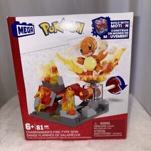 Mega Construx Pokemon Charmander's Fire-Type Spin Building Kit 81 pc NEW